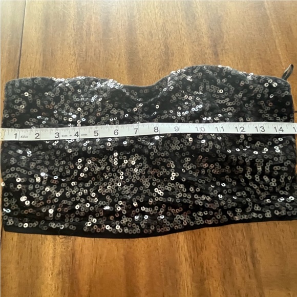 Express bustier tube top sequin black Medium/large - Picture 3 of 5